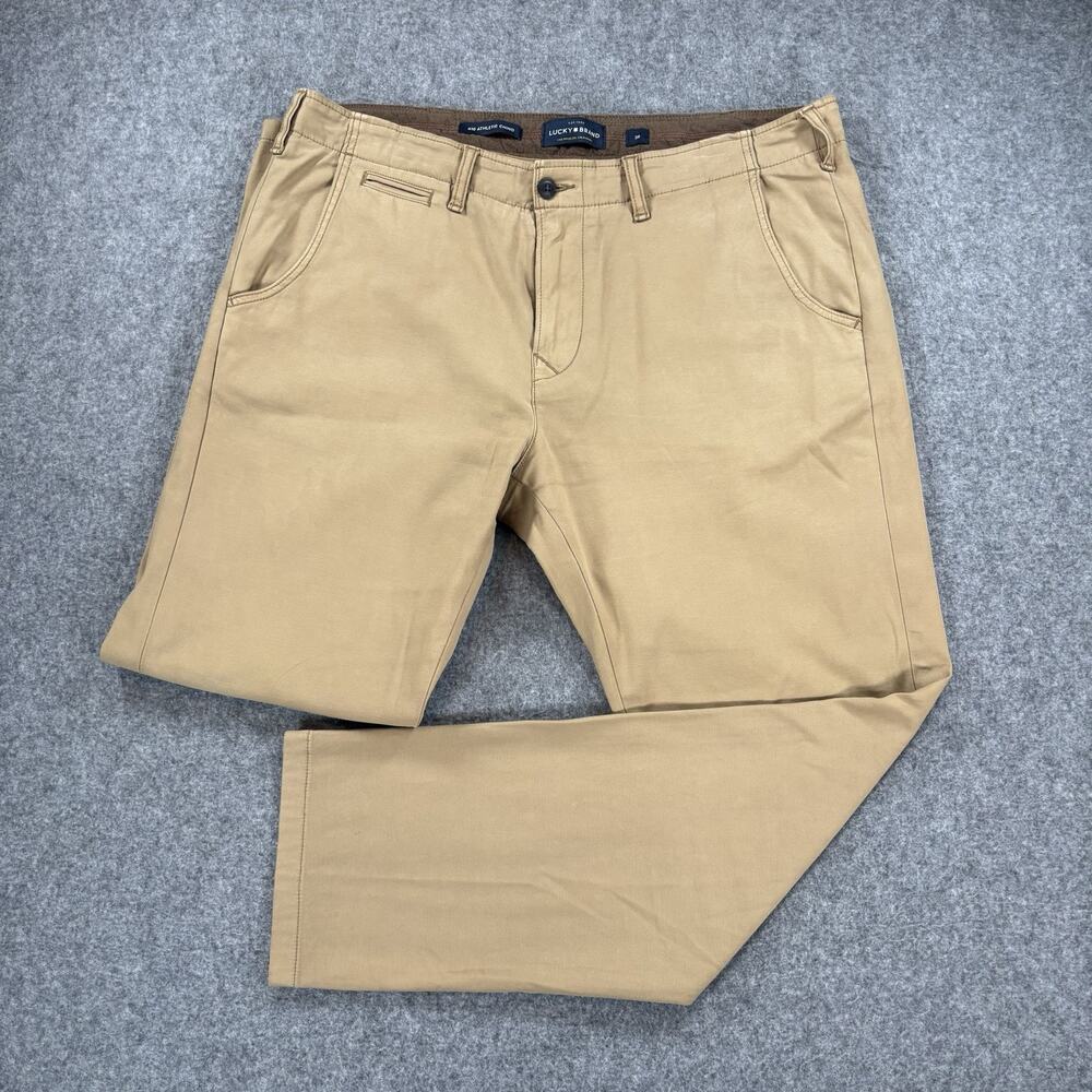 Lucky Brand 410 Athletic Chino Pants Men's Size 38x32 Khaki Stretch